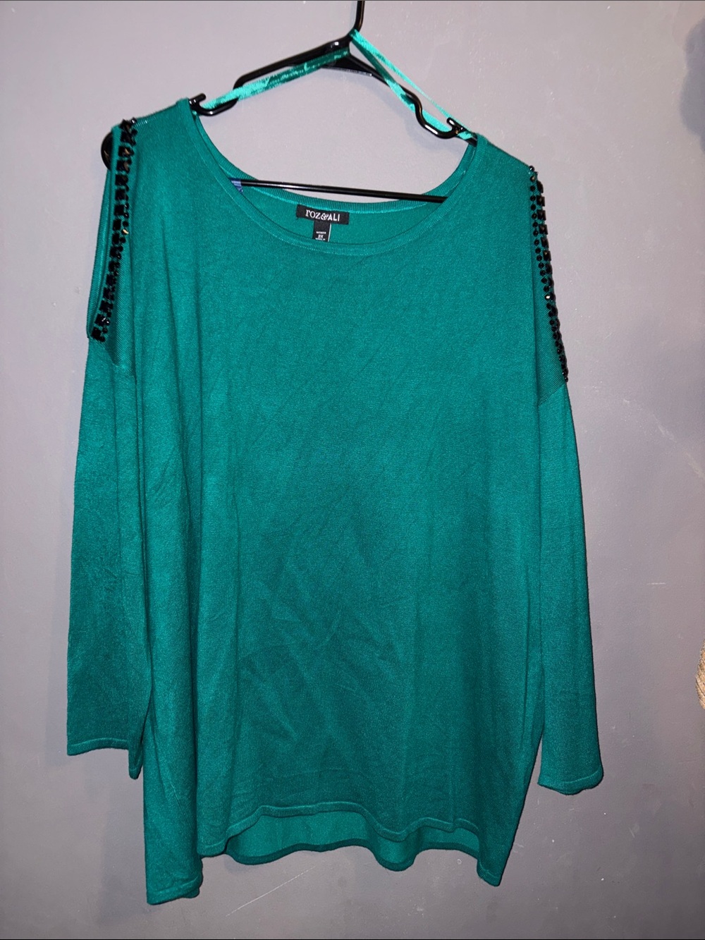 Roz & Ali Green Light sweater 2X